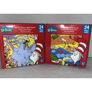 Set of 2 Sealed Dr. Seuss Puzzles One Fish Two Fish & Horton Hears a Who